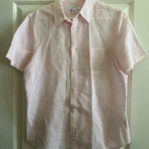 Calvin Klein Men’s Pink Casual Short Sleeve Button Down Shirt Size Medium